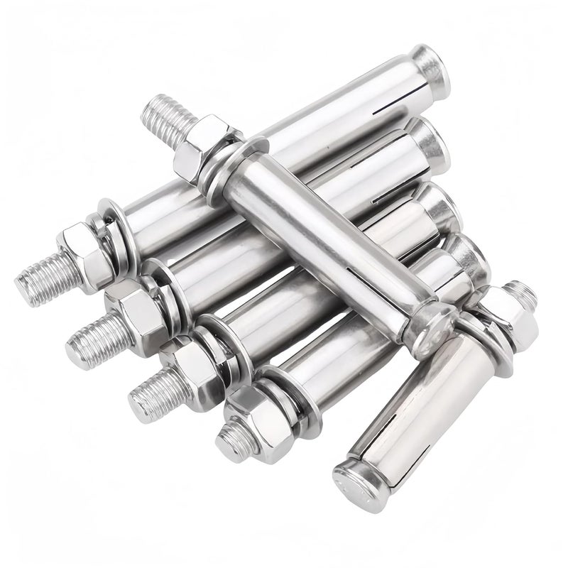 NACX M8 x 100mm External Hex Expansion Bolts Screw Sleeve Anchors, 304 Stainless Steel, 4Pcs - Image 1